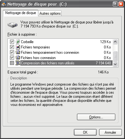 Attention &agrave; la compression des fichiers non utilis&eacute;s