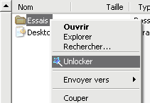 Lancer Unlocker au bouton de droite