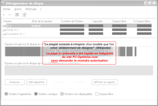 D&eacute;fragmenteur de Windows 200/XP