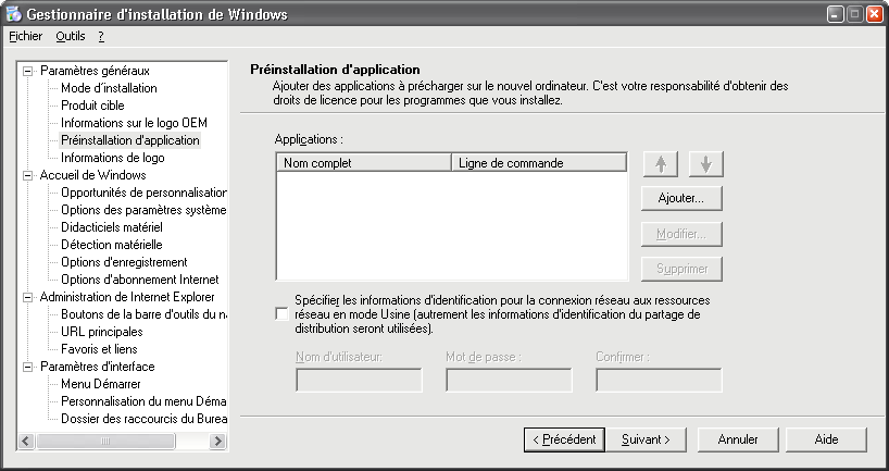 Param&egrave;tres OEM